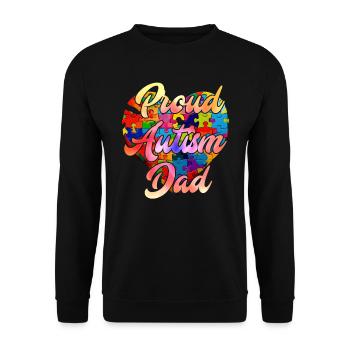 Autism Dad Proud Autistic - Unisex Sweatshirt - black - Front - Alina (178cm) & Michal (187cm)