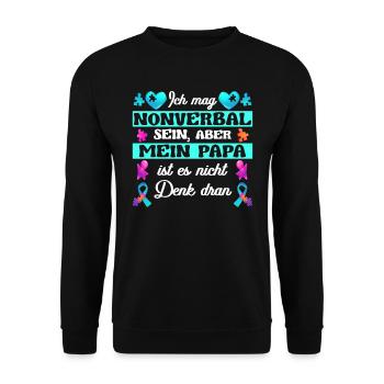Autisten Autismus Spektrum Störung Kind - Unisex Pullover - Schwarz - Vorne - Alina (178cm) & Michal (187cm)