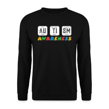 Awareness Autisten Vielfalt Gerechtigkeit - Unisex Pullover - Schwarz - Vorne - Alina (178cm) & Michal (187cm)