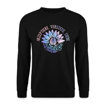 Inklusion Akzeptiere Verstehe Liebe handicap - Unisex Pullover - Schwarz - Vorne - Alina (178cm) & Michal (187cm)