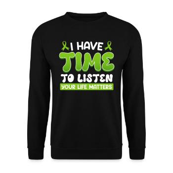 Mental Health Your Life Matters Self-Respect - Unisex Sweatshirt - black - Front - Alina (178cm) & Michal (187cm)