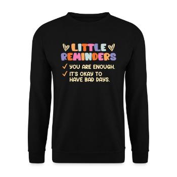 Mentale Gesundheit Selbstachtung Awareness - Unisex Pullover - Schwarz - Vorne - Alina (178cm) & Michal (187cm)