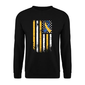 Down Syndrome Awareness Loop Variety and - Unisex Sweatshirt - black - Front - Alina (178cm) & Michal (187cm)