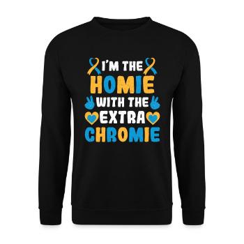 Down syndrome extra chromosome trisomy 21 - Unisex Sweatshirt - black - Front - Alina (178cm) & Michal (187cm)