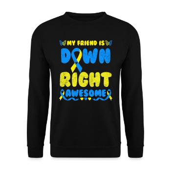 Down Syndrome Awareness Loop Trisomy 21 - Unisex Sweatshirt - black - Front - Alina (178cm) & Michal (187cm)