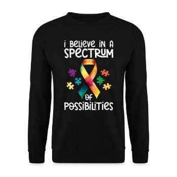 Autismus Ich glaube an Spektrum von Möglichkeiten - Unisex Pullover - Schwarz - Vorne - Alina (178cm) & Michal (187cm)
