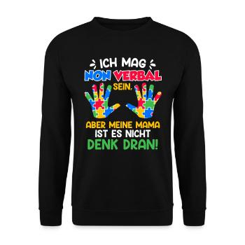 Autismus Bewusstsein autistisches Kind - Unisex Pullover - Schwarz - Vorne - Alina (178cm) & Michal (187cm)