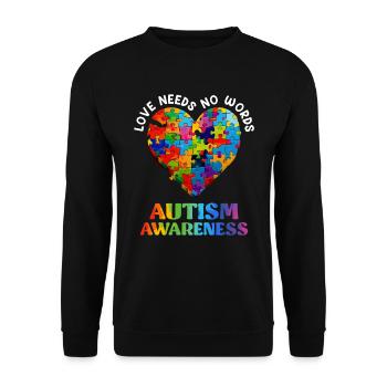 Autism Awareness Solidarity and Awareness - Unisex Sweatshirt - black - Front - Alina (178cm) & Michal (187cm)