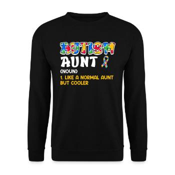 Autism Awareness Aunt autistic child - Unisex Sweatshirt - black - Front - Alina (178cm) & Michal (187cm)