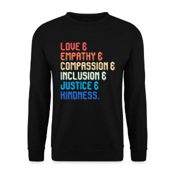 Inclusion Compassion Personnes handicapées - Sweat-shirt Unisexe - noir - Devant - Alina (178cm) & Michal (187cm)