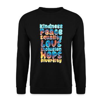 Inklusion handicap Akzeptanz und Awareness - Unisex Pullover - Schwarz - Vorne - Alina (178cm) & Michal (187cm)