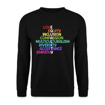 Inclusion Compassion Personnes handicapées - Sweat-shirt Unisexe - noir - Devant - Alina (178cm) & Michal (187cm)