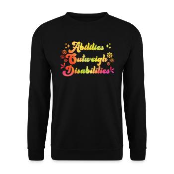 Solidarität handicap Mitgefühl und Akzeptanz - Unisex Pullover - Schwarz - Vorne - Alina (178cm) & Michal (187cm)