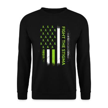 Mentale Gesundheit fördern Fight the Stigma - Unisex Pullover - Schwarz - Vorne - Alina (178cm) & Michal (187cm)