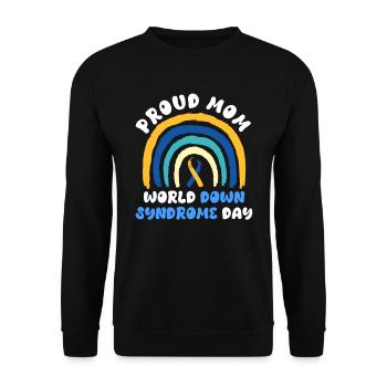 Down Syndrom Vater und Mutter mit Kind - Unisex Pullover - Schwarz - Vorne - Alina (178cm) & Michal (187cm)
