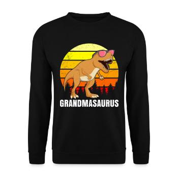 Omasaurus Grandma Mother's Day Dinosaur Fan - Unisex Sweatshirt - black - Front - Alina (178cm) & Michal (187cm)