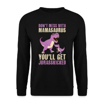 Dont Mess with Mamasaurus Dinosaur Mother's Day - Unisex Sweatshirt - black - Front - Alina (178cm) & Michal (187cm)