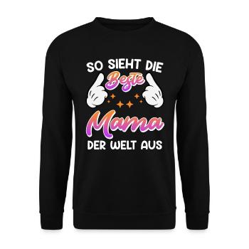 Weltbeste Mama Muttertag Beste Mama coolste Mama - Unisex Pullover - Schwarz - Vorne - Alina (178cm) & Michal (187cm)