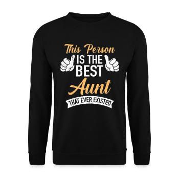 Worlds best Auntie Muttertag weltbeste Tante - Unisex Pullover - Schwarz - Vorne - Alina (178cm) & Michal (187cm)