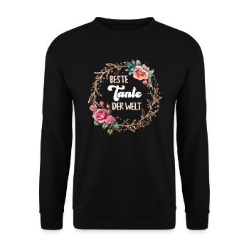 Weltbeste Tante Muttertag Beste Tante Aunties - Unisex Pullover - Schwarz - Vorne - Alina (178cm) & Michal (187cm)