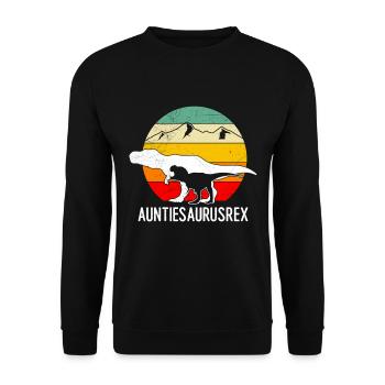 Auntiesaurus Aunt Mother's Day Dinosaur Fan - Unisex Sweatshirt - black - Front - Alina (178cm) & Michal (187cm)