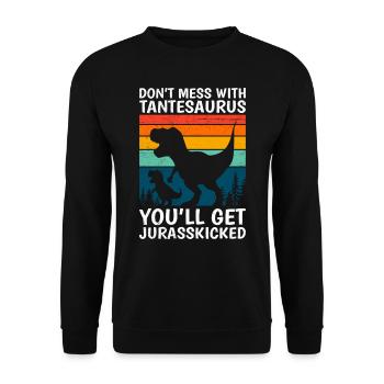 Tantesaurus Fête des mères Tante Tante Tante - Sweat-shirt Unisexe - noir - Devant - Alina (178cm) & Michal (187cm)