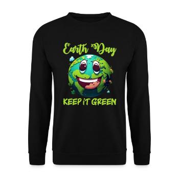Keep it Green Save the Earth Environmental Love - Unisex Sweatshirt - black - Front - Alina (178cm) & Michal (187cm)