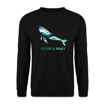Rettet die Wale Artenschutz und Tierschutz - Unisex Pullover - Schwarz - Vorne - Alina (178cm) & Michal (187cm)