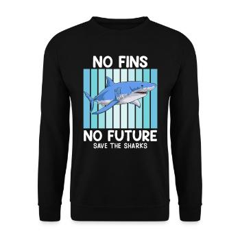 Save Sharks Animal Welfare Sharks Save the Ocean - Unisex Sweatshirt - black - Front - Alina (178cm) & Michal (187cm)