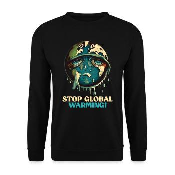 Erderwärmung Rette die Erde Artenschutz - Unisex Pullover - Schwarz - Vorne - Alina (178cm) & Michal (187cm)