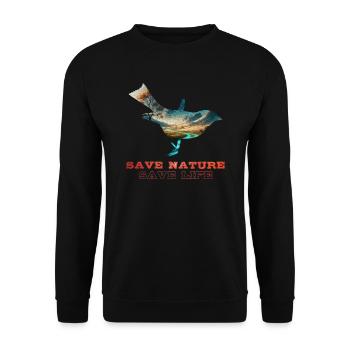 Save the Nature Environmental Protection Save the Earth - Unisex Sweatshirt - black - Front - Alina (178cm) & Michal (187cm)