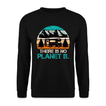 There is no Planet B Mission Erde Umweltliebe - Unisex Pullover - Schwarz - Vorne - Alina (178cm) & Michal (187cm)