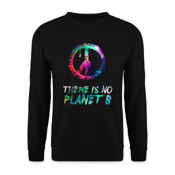 There is no Planet B Earth Day Mission Erde - Unisex Sweatshirt - black - Front - Alina (178cm) & Michal (187cm)
