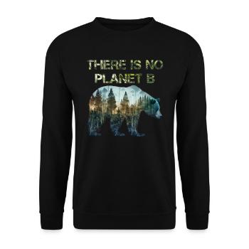There is no Planet B Earth Day Mission Erde - Unisex Sweatshirt - black - Front - Alina (178cm) & Michal (187cm)