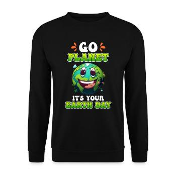 Earth Day Mission Erde & Klimaschutz Umwelt - Unisex Pullover - Schwarz - Vorne - Alina (178cm) & Michal (187cm)