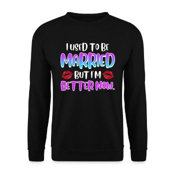 Divorce Party Finally Divorced Divorce - Unisex Sweatshirt - black - Front - Alina (178cm) & Michal (187cm)