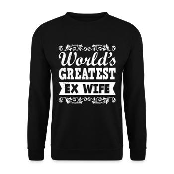 World's Best Wife EX Divorce Party Happy - Unisex Sweatshirt - black - Front - Alina (178cm) & Michal (187cm)