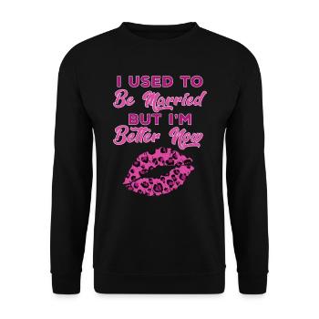 Divorce Party happily Divorced Divorce - Unisex Sweatshirt - black - Front - Alina (178cm) & Michal (187cm)