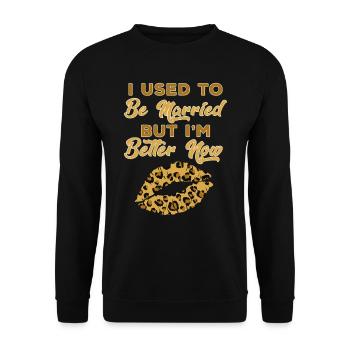 Divorce Party happily Divorced Divorce - Unisex Sweatshirt - black - Front - Alina (178cm) & Michal (187cm)