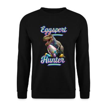 Eggspert Easter Eggs Hunter Easter Dinosaur Egg - Sweat-shirt Unisexe - noir - Devant - Alina (178cm) & Michal (187cm)