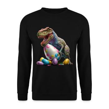 Easter Bunny Easter Dino Egg Easter Eggs Easter Friend - Unisex Sweatshirt - black - Front - Alina (178cm) & Michal (187cm)