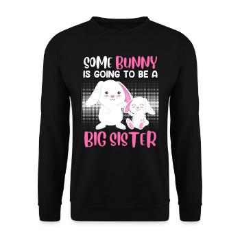Osterhasen Egg specting Baby Bunny Ostern - Unisex Pullover - Schwarz - Vorne - Alina (178cm) & Michal (187cm)