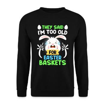 Easter Bunny Easter Basket Bunny Easter Eggs - Unisex Sweatshirt - black - Front - Alina (178cm) & Michal (187cm)