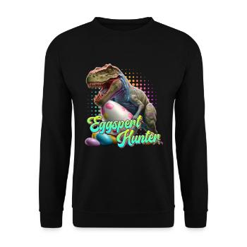 Eggspert Eiersuche Dinosaurier Ostereier - Unisex Pullover - Schwarz - Vorne - Alina (178cm) & Michal (187cm)