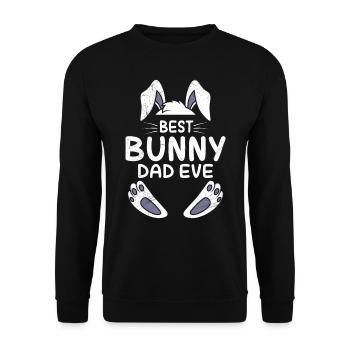 Papa Hase Osterhasen Dad Osterfreunde Daddy - Unisex Pullover - Schwarz - Vorne - Alina (178cm) & Michal (187cm)