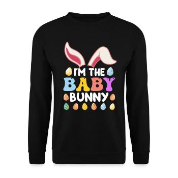Baby Hase Osterhasen Cute Osterfreunde Kinder - Unisex Pullover - Schwarz - Vorne - Alina (178cm) & Michal (187cm)