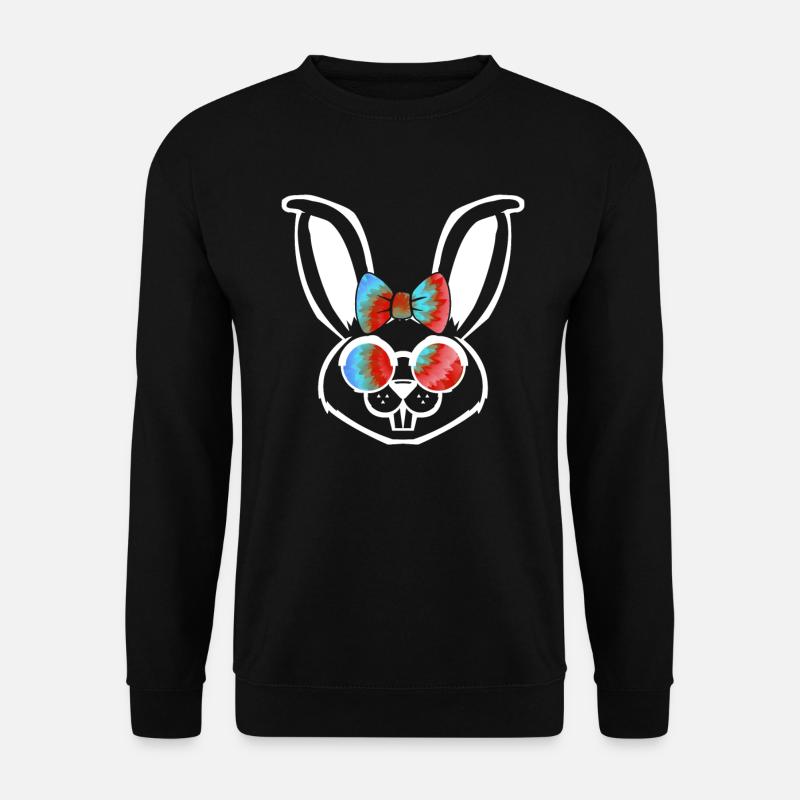 Hasengesicht Cooler Osterhase mit Brille - Unisex Pullover - Schwarz