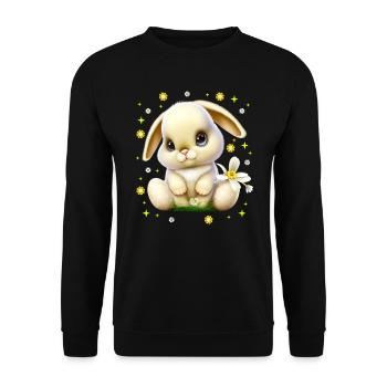 Mignon lapin de Pâques Lapin Visage de lapin mignon - Sweat-shirt Unisexe - noir - Devant - Alina (178cm) & Michal (187cm)