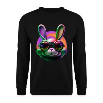 Easter Bunny Face Easter Bunny Rabbit Easter - Unisex Sweatshirt - black - Front - Alina (178cm) & Michal (187cm)