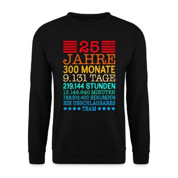 Silberhochzeit 25 Jahre verheiratet - Unisex Pullover - Schwarz - Vorne - Alina (178cm) & Michal (187cm)